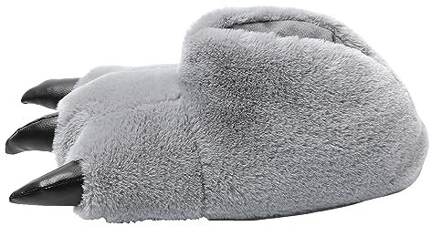 JOMIX Pantofole Donna Invernali Ciabatte Calde da Casa Ciabattone Bambini Divertente Ragazza Pelo Zampe Drago Scaldapiedi Dinosauro Inverno Peluche MD7340-4 (Grigio Chiaro 36/37)