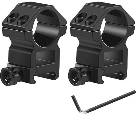 Paike Zielfernrohrringe, Zielfernrohrmontage, hohes Profil, 1 Zoll Zielfernrohrhalterungen für 20 mm Picatinny-Schiene, 2 Stück/Packungen