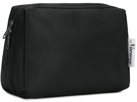Narwey Klein Schminktasche Damen Kosmetiktasche Travel Cosmetic Organizer für Frauen Mädchen(Klein,Schwarz)