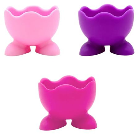 3 Packs Egg Cups Boiled Egg Holder Kitchen Silicone Egg Cups Set Egg Cups Colorful for Kitchen Boiled Eggs Breakfast Stack and Egg Cups Holders
