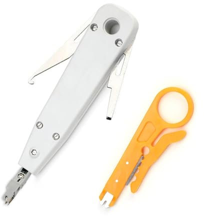 1 Pcs Ethernet Krone Tool with Wire Stripper Combo,Punch Down Tool,Impact IDC Network Punch Down Tool,Professional Ethernet Punchdown Tool for RJ45 Socket Cat5/Cat6/Ca7 & Telephone Cable