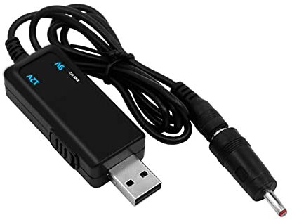 NERTOEE Convertidor de carga USB, cable convertidor de carga USB, CC 5 V hasta 9 V, 12 V, 3,5 x 1,35 mm, conector para transformador de corriente, 1 soporte 1