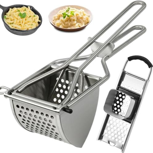 Grobe PorenKartoffelpresse und Spätzlepresse (Grobloch-Kartoffelpresse und Teigsieb)
