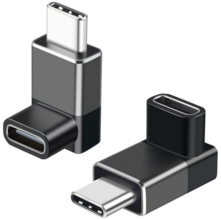 USB C 90 Grados Adaptador 2 Piezas,Conector Tipo C Macho a Hembra,40gbps,240w,Vidéo 8k @ 60hz,Compatible para S-Team Deck,Swi-TCH,Mac-Book,I-Pad,Dispositivos Móviles Y Más,Extensor De ángulo Recto