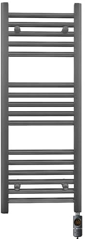450mm Wide Anthracite Grey Electric Bathroom Towel Rail Radiator Heater With AF Thermostatic Electric Element UK Pre-Filled (450 x 900 mm)