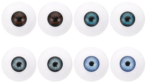 PATIKIL 30mm Safety Eyes,1 Set Realistic Acrylic Eyes Plastic Half Eyeballs for Masks Halloween Props Art Craft, Light Blue, Blue Gray, Dark Blue, Dark Brown