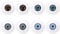 PATIKIL 30mm Safety Eyes,1 Set Realistic Acrylic Eyes Plastic Half Eyeballs for Masks Halloween Props Art Craft, Light Blue, Blue Gray, Dark Blue, Dark Brown