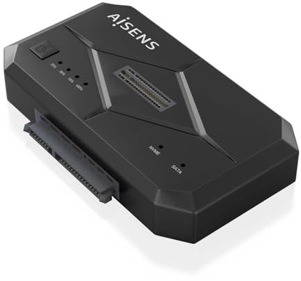 Estación de Docking AISENS SDDO-120C SATA 2.5/3.5 M.2 NVMe USB 3.1 Gen1 Negro Clone 2TB