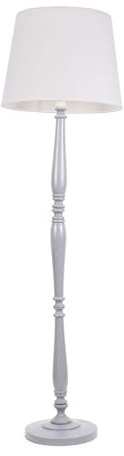 ValueLights | Traditional Grey Wood Candlestick Floor Lamp with White Tapered Shade for Living Room | Floor Lamps, Home Décor & Improvement Essential