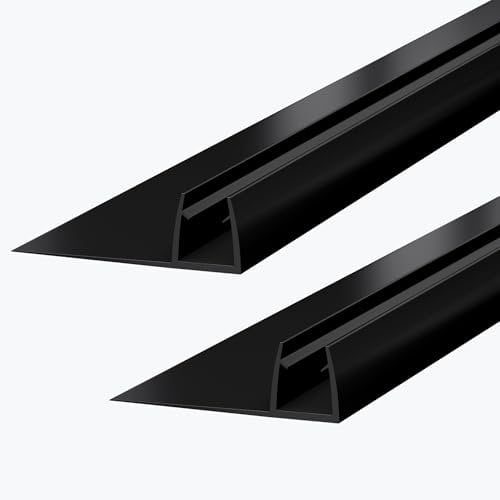 Mai & Mai Joint Noir Porte en PVC 195cm Joint Vertical Porte Douche Joint d'étanchéité pour Epaisseur de Verre de 8mm Design H004