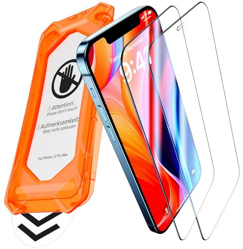 UniqueMe for iPhone 12 Pro Max Screen Protector - 2 Pack Screen Protector Tempered Glass Bubble Free Ultra Resistant Case Friendly Scratch-proof