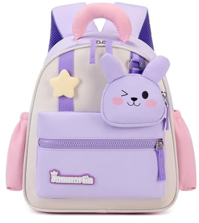 Travistar Rucksack Kinder für ab 2 Jahre Mädchen - Niedlich Kindergartenrucksack 8L Rucksack kindergarten Reiserucksack Schwimmrucksack Wanderrucksack Kinderrucksack mit Brustgurt - Lila