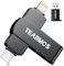 TEARMOS Unidad flash de 512 GB diseñada para iPhone iPad, almacenamiento para fotos y videos, compatible con iPhone, iPad, Android PC, Plug and Play, no requiere aplicación (gris oscuro)