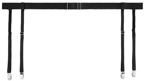 Bremorou Strumpfband Strapsgürtel Strumpfhalter Damen Große Verstellbares Strapshalter Hüfthalter mit Metallclips Strumpfgürtel Hohe Taille Schwarz Hosenträger Garter Belt für Frauen Damen