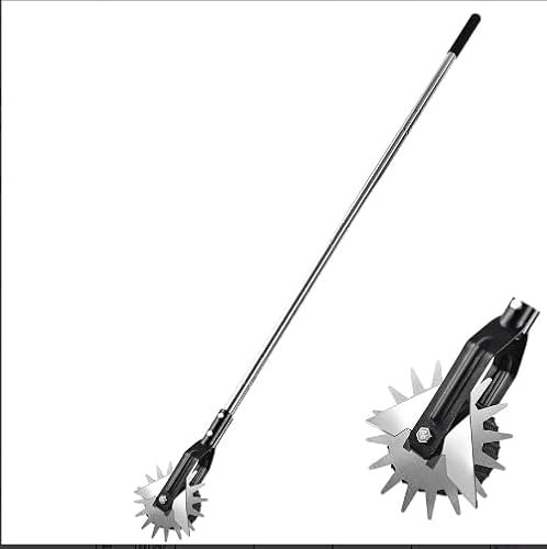 Grillix Coupe-bordures rotatives à roue, bordeur pour jardin manuel, avec 3 sections en acier inoxydable, poignée et poignée rembourrée, robuste pratique, réglable en hauteur, convient pour la bordure