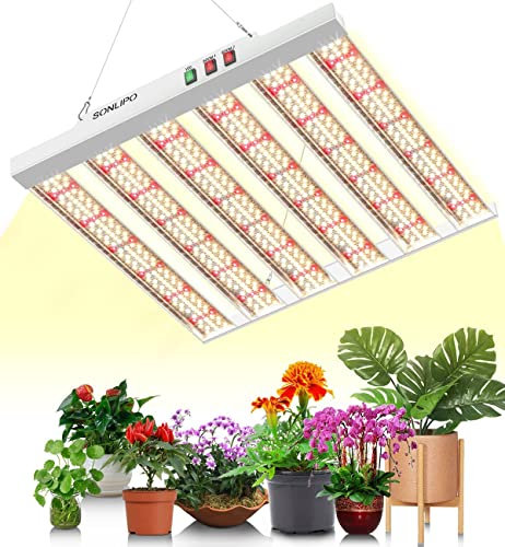 Sonlipo Grow Lampe 200W LED Pflanzenlampe Vollspektrum mit 882 Sam-Sung Dioden, Led Grow Light für Gemüse, Blumen und Zimmerpflanzen, Abdeckung für Growzelt 90x90cm, 120x120cm