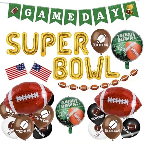 American Football Deko, XXL Party Dekoration - GAMEDAY Girlande | Ballon Girlande | Paper Banner | Luftballons