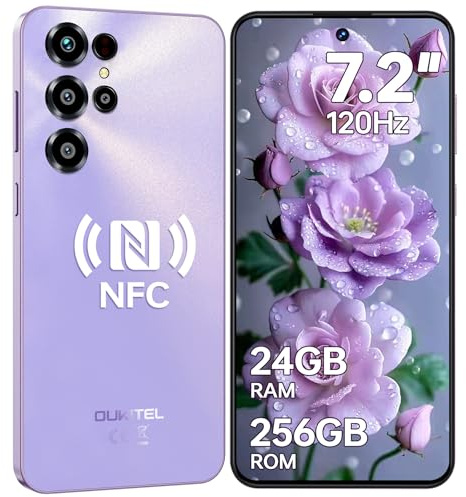 OUKITEL C68 Smartphone Pas Cher 2026-7.2 HD+ 120Hz Téléphone Portable Pas Cher, 24Go +256Go/TF 1To Telephone Android 15, 6000mAh Telephone Gaming, 64MP+8MP, NFC/4G Dual SIM/Face ID/Fingerprint/GPS