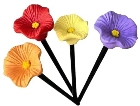 Bestäuber Trinkpfahl Set, Keramik Blumenbecher, 4-teilig, 4, 5 x 23 cm, Bewässerungsstation für Gartenplatzierung und Hinterhof Bienenhaus Management, Bienenhaus Wasserstation, Keramik Gießbecher,