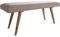 FineBuy Sitzbank Stoff/Massivholz Bank beige 117x51x38 cm im Retro Stil, 2er Polsterbank Flur, Gepolsterte Stoffbank Esszimmer braun, Kleine Bettbank Baumwolle, Flurbank Dielenmöbel schmal