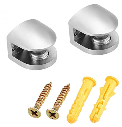 sourcing map Supports étagère en verre Clip pince alliage zinc 5-8mm type-05, 2Pcs