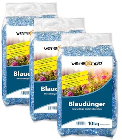 versando 30 kg di concime blu fino a 450 m²: concime NPK per frutta, verdura e piante robuste con effetto a lungo termine - qualità superiore