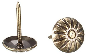 Sourcing Map Clou Tapissier Ameublement Meuble Punaise Pointe Tapis Décoration 11mm Tête Diamètre Rond Pouce Bronzé pour Sofa Dosserets 150 Pcs