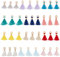 NBEADS 65 STK. Bunte Quaste Anhänger, Mini Tassel Anhänger Charm mit Kappen für Tasche Craft Keychain Strap Decor, ca. 1cm Lang, 2mm Dick, Loch: 1.5mm