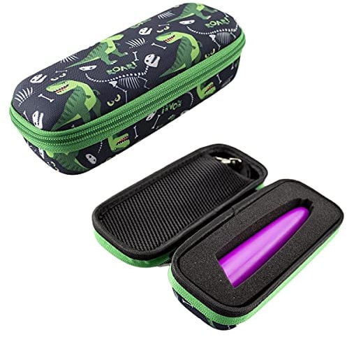 caseroxx Tasche für TipToi in Dinosauriermuster- schwarz, Transport Aufbewahrung Etui Hülle