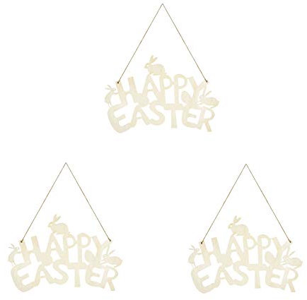 TYTUOO Holzornamente Osteranhänger Dekoration Holz hängend Osterbaum Dekoration L-aserschnitt Kaninchen Häschen niedlich Handwerk 1PC/2PCS/3PCS