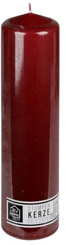 BURI Kaminkerze Bordeaux 30x7,8cm Adventskerze Altarkerze Kaminstumpe Laternenkerze
