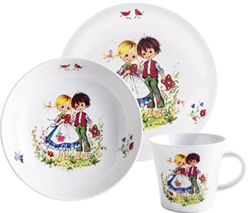 KAHLA 32D200A50852C Kids Kinderset 3tlg. Hänsel und Gretel | 3 teiliges Kinder Set mit Hänsel und Gretel Dekor aus Porzellan