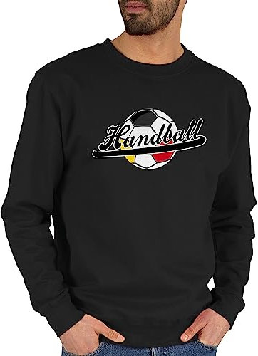 Shirtracer Sweater Pullover Sweatshirt Herren Damen - EM 2024 Trikot Ersatz - Handball Deutschland - L - Schwarz - Handballer Geschenk wm Handball. beachhandball Geschenke sprüche Spruch Fans