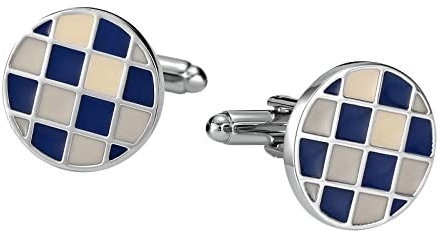 Homxi Manschettenknöpfe Herren Hemd,Rund Manschettenknöpfe Edelstahl Herren Silber Manschettenknöpfe Set