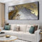 Große Gruppe abstraktes Ölgemälde auf Leinwand, Wandbild, Wohnzimmer, Zuhause, 1 Panel, übergroße Wandkunst, Dekor, 75 x 150 cm (30 x 60 Zoll) mit Rahmen