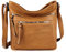 OBC Damen Tasche Schultertasche Shopper Umhängetasche Crossover Crossbody Henkeltasche Beuteltasche Handtasche Hobo Bag Reise Kunst-Leder Cognac