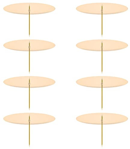 8 Stuck Kerzenhalter Adventskranz, Durchmesser ca. 8 cm Kerzenhalter für Adventskranz Kerzenständer Stabkerzen Kerzenleuchter zur Gestaltung von Gestecken und Kränzen (Gold)