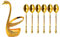 VOANZO Teaspoons Set of 6 with Tea Spoon Rest Gold Swan Spoon Rest for Coffee Spoons Tea Spoon Dessert Spoon