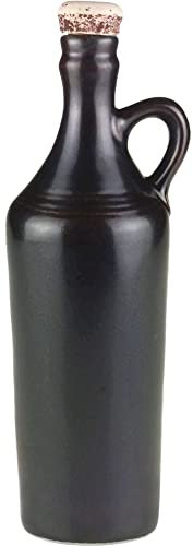eHonigwein.de Premium Quality Bottiglie in ceramica ideali per liquori, tinture, vini, idromele o olio | bottiglia, olio, bottiglie in gres con sughero | 750 ml | nero