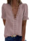 Dokotoo Damen Bluse Spitze T-Shirt Tops Elegant Frühling Sommer V-Ausschnitt Oberteile Tunika, rosa, XL