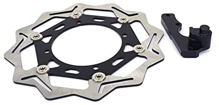 Motorrad Scheibenbremsscheibe Schwimmende Bremsscheibe Vorne + Halterung Für SUZUKI RMZ250 RMZ 250 2007–2015 RMZ450 RMZ 450 2005–2015 RMX450 2010–2012 (Color : Zwart)