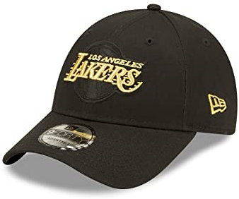 New Era Los Angeles Lakers Fankappe Basketball verstellbar gebogener Schirm schwarz Gold 9Forty Cap - One-Size