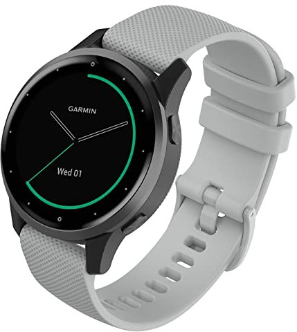 FunBand kompatibel mit Garmin Vivoactive 4S/Garmin Vivomove 3S, 18mm Quickfit weiches Textur Silikon Ersatzarmband ist für Garmin Venu 2S Smart Watch