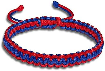 arana's - Pulsera del Barça | Futbol club Barcelona | Brazalete Ajustable para hombre mujer niños | Kabbalah de Hilo Rojo y azul | Pulseras de la suerte (Talla 18)
