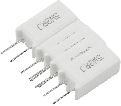 FUERLI 5 x Festwiderstände, 2 Ohm, 5 Watt, drahtgewickelt, radial, Keramik-Zement-Widerstände, weiß