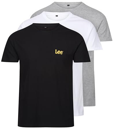 Lee Larkin Mens T-Shirts - Multipack Of 3 | 100% Cotton T Shirts For Men | Everyday Men's T-shirts | Comfortable And Breathable | Crew Neckline | Black, White And Grey T-Shirt | Men's Fashion
