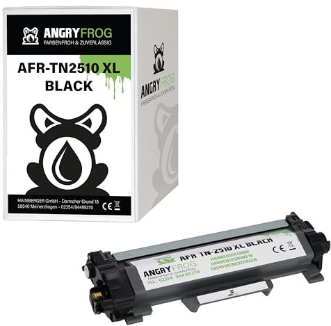 Angry Frog 1x Toner mit Chip Kompatibel TN2510 XL BK für Brother DCP-L 2622 DW DCP-L 2600 Series DCP-L 2627 Series DCP-L 2640 DN HL-L 2400 Series HL-L 2440 DWE MFC-L 2800 Series MFC-L 2820 DN