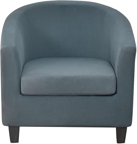 WWQQKJ Stretch-Bezug for Chesterfield-Sessel for 1 Sitzer, 2-teilig, einfarbig, rutschfest, for Cocktailsessel mit Sitzbezug for Bar, Wohnzimmer, Schlafzimmer, Club(Dark Gray)
