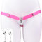 Keuschheitskäfig Herren mit Anti-Fall Chastity Belt Sissy Fake Frau Peniskäfig Falt Inverted Cock Cage Clip Male Groß SM Sex Spielzeug für die Männer (Pink,3234+Belt)