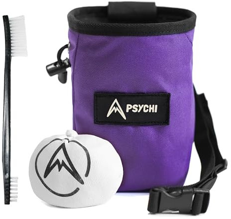 Psychi OG Waist Chalk Bag Starter Pack Bundle per arrampicata su roccia boulder palestra (viola)